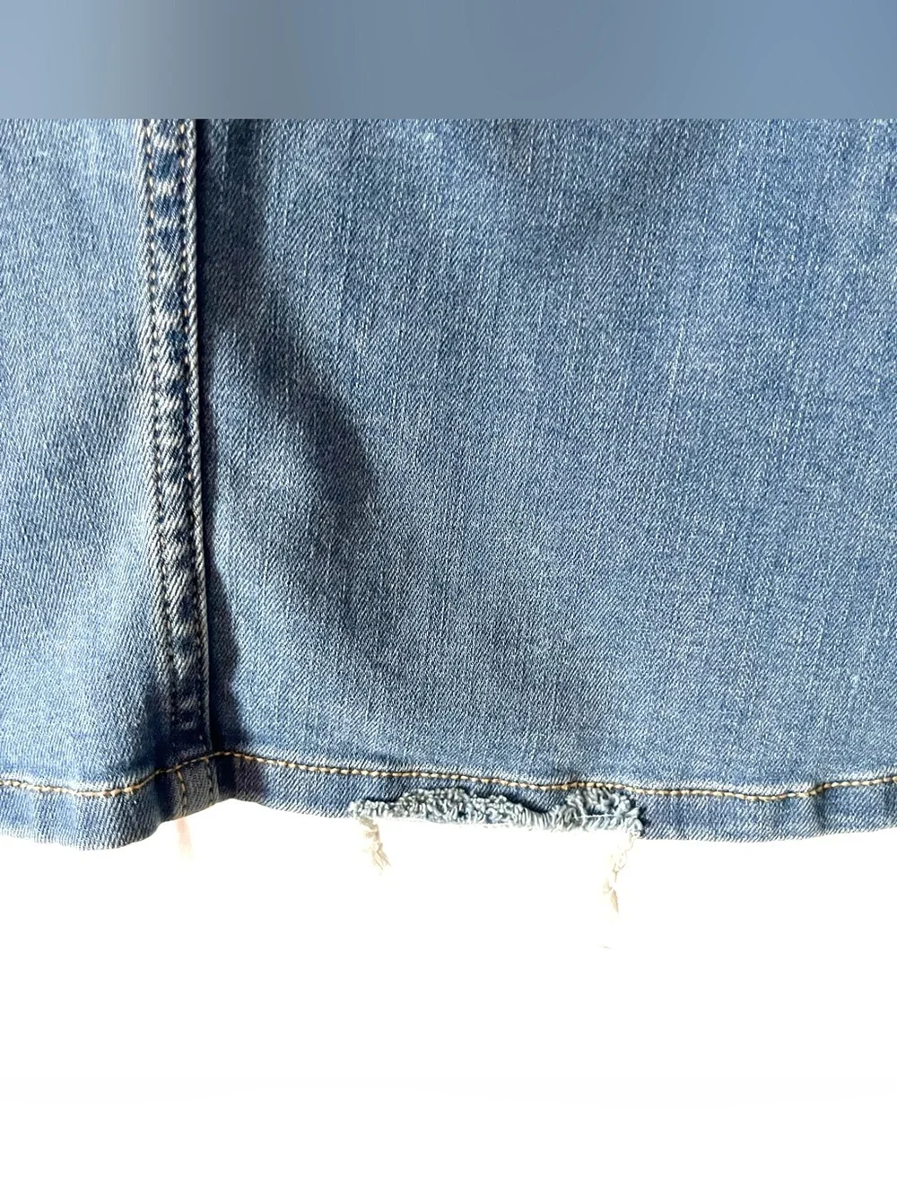 NWT Harper Barrel Jean Denim Frayed Distressed Maxi Skirt Front Slit 27 Small